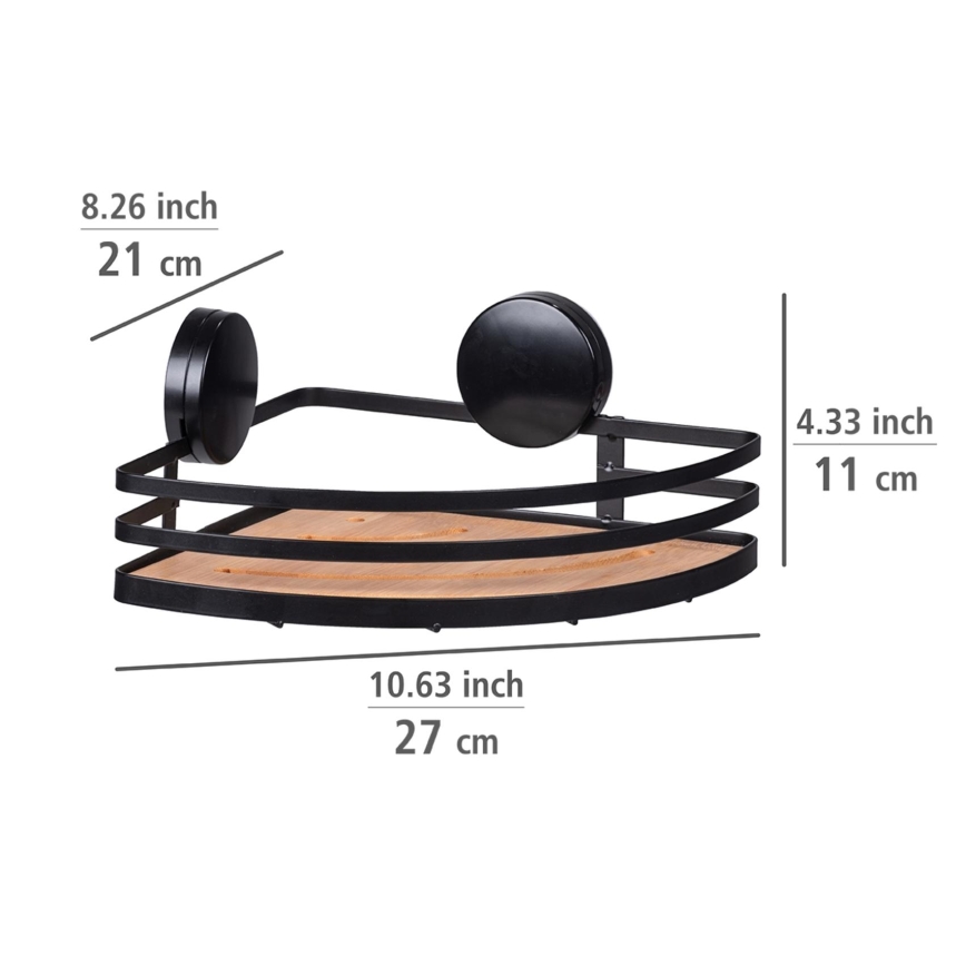 WENKO 24980800-Regal ALBA 27,3 x 21 cm schwarz/braun