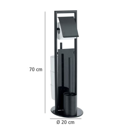 WENKO 24982800 - WC-Set RAVINA 20x70 cm Edelstahl/schwarz