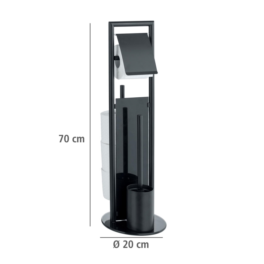 WENKO 24982800 - WC-Set RAVINA 20x70 cm Edelstahl/schwarz