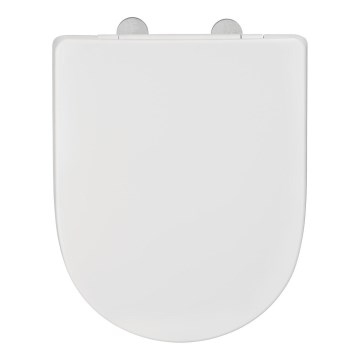 WENKO 24988100-WC WC-Sitz EXCLUSIVE 45 x 36,5 cm weiß/silber