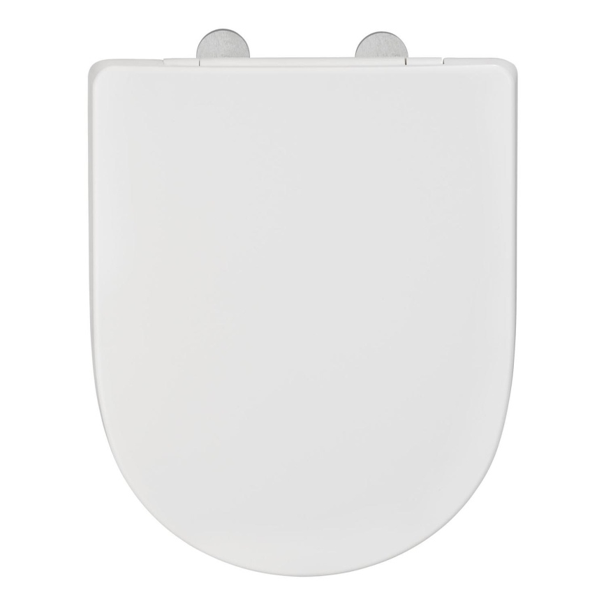 WENKO 24988100-WC WC-Sitz EXCLUSIVE 45 x 36,5 cm weiß/silber
