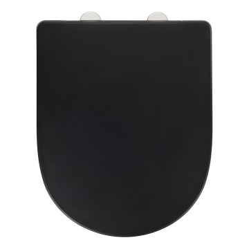 WENKO 24989100-WC WC-Sitz EXCLUSIVE 36,5x45 cm schwarz/silber