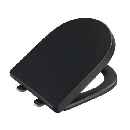 WENKO 24989100-WC WC-Sitz EXCLUSIVE 36,5x45 cm schwarz/silber