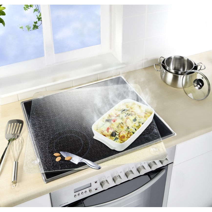 WENKO 2511910800 - Abdeckplatte 50x56 cm transparent/grau