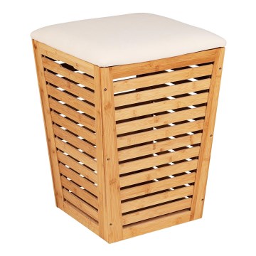WENKO 25143100 - Wäschekorb BAMBUSA 40x56 cm braun