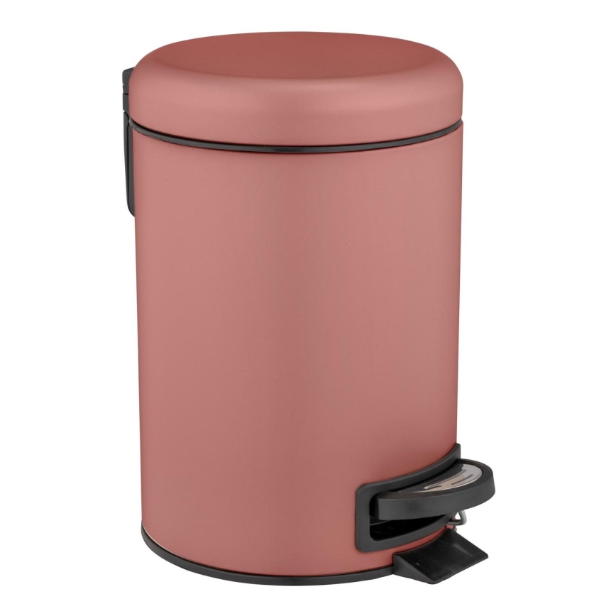 WENKO 25155100 - Mülleimer LEMAN 17x25 cm rosa/schwarz