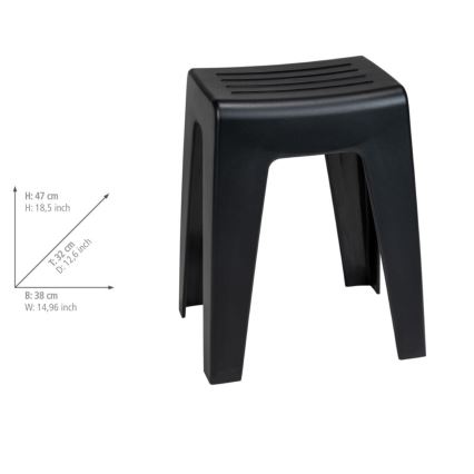 WENKO 25156100 - Hocker KUMBA 38x47 cm schwarz
