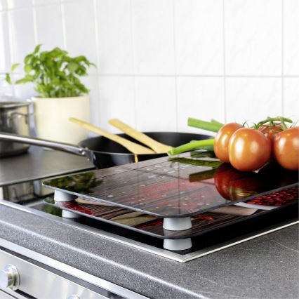 WENKO 2521467100 - Abdeckung für Platte 30x52 cm mehrfarbig/grau/transparent