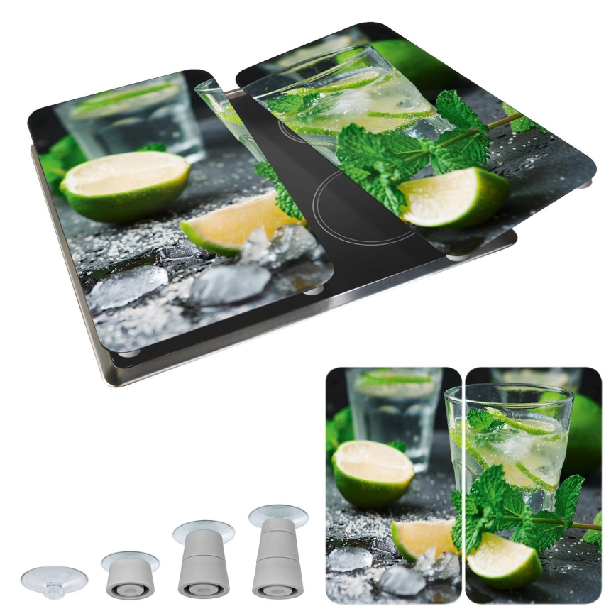 WENKO 2521482100 - Herdabdeckung 52x30 cm mehrfarbig/grau/transparent