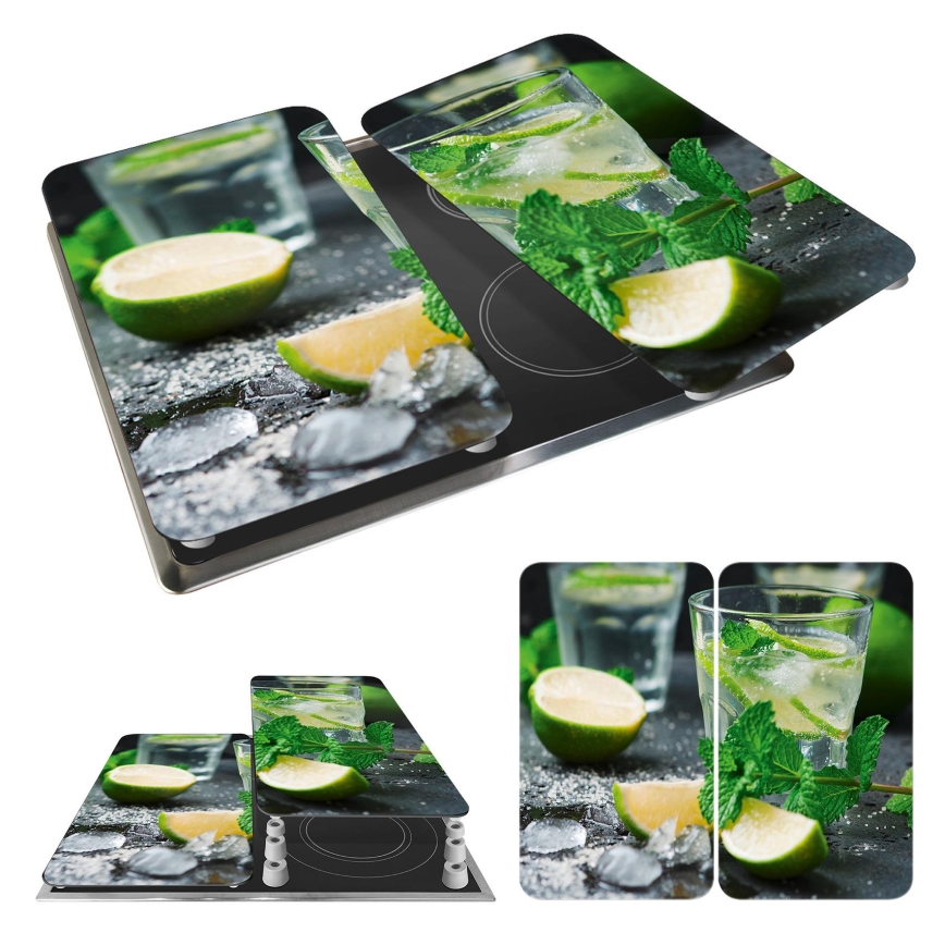 WENKO 2521482100 - Herdabdeckung 52x30 cm mehrfarbig/grau/transparent