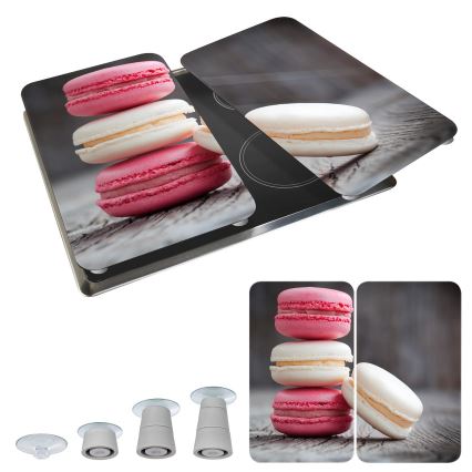 WENKO 2521496100 - Kochfeldabdeckung 52x30 cm, mehrfarbig/grau/transparent
