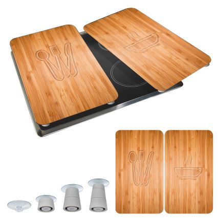 WENKO 2521497100 - Herdabdeckung 52x30 cm mehrfarbig/grau/transparent