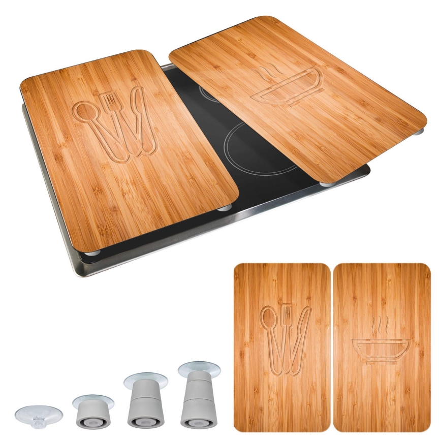 WENKO 2521497100 - Herdabdeckung 52x30 cm mehrfarbig/grau/transparent