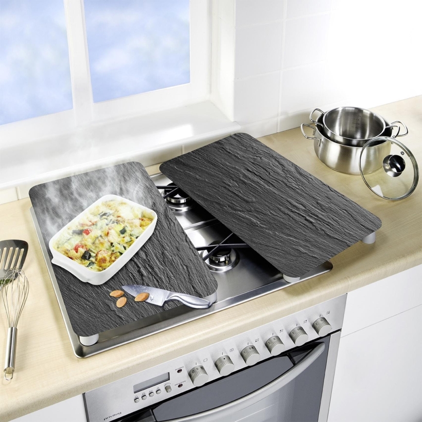 WENKO 2521499800 - SLATE Abdeckplatten 52 x 40 cm mehrfarbig/grau/transparent