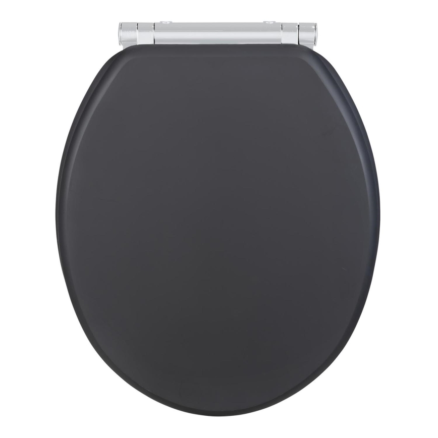 WENKO 25218100-WC-Sitz MORRA 35x42 cm Anthrazit/Silber