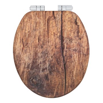 WENKO 25226100-WC WC-Sitz RUSTIC 35,5x42,5 cm braun/silber