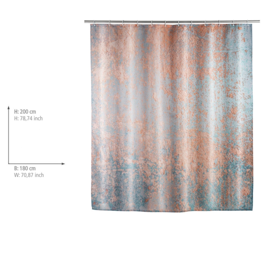 WENKO 25239100 - Duschvorhang AGATE 180 x 200 cm, mehrfarbig