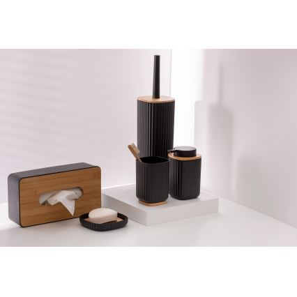 WENKO 25298100 - Seifenspender ROTELLO 8,9 x 12,7 cm schwarz/braun