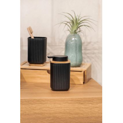 WENKO 25298100 - Seifenspender ROTELLO 8,9 x 12,7 cm schwarz/braun