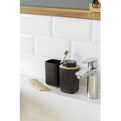 WENKO 25298100 - Seifenspender ROTELLO 8,9 x 12,7 cm schwarz/braun