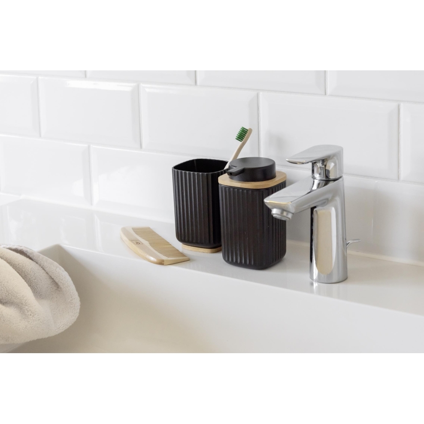 WENKO 25298100 - Seifenspender ROTELLO 8,9 x 12,7 cm schwarz/braun