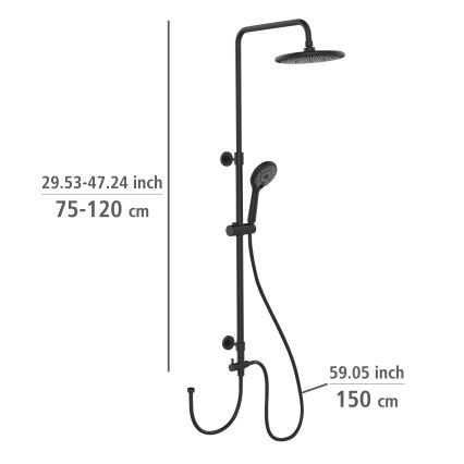 WENKO 25311100 - Duschset Wassersparsystem 120 cm schwarz