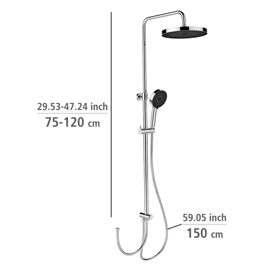 WENKO 25312100 - Duschsäule SOFTWATER 12x120 cm glänzendes Chrom
