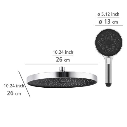 WENKO 25312100 - Duschsäule SOFTWATER 12x120 cm glänzendes Chrom