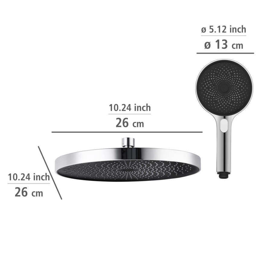 WENKO 25312100 - Duschsäule SOFTWATER 12x120 cm glänzendes Chrom