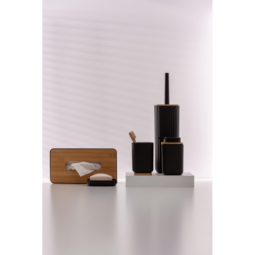 WENKO 25319100 - Kosmetikbox ROTELLO 24x12,7 cm schwarz/braun