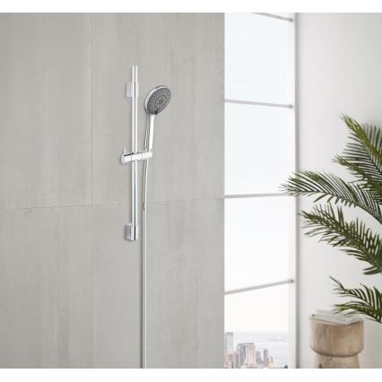 WENKO 25452100 - Duschset mit Wassersparsystem, 70 cm, silber
