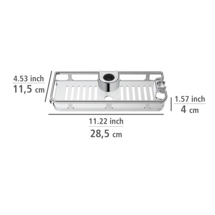 WENKO 25490100 - Ablage LIBERTÀ 28,5 x 11,5 cm, Hochglanz-Chrom