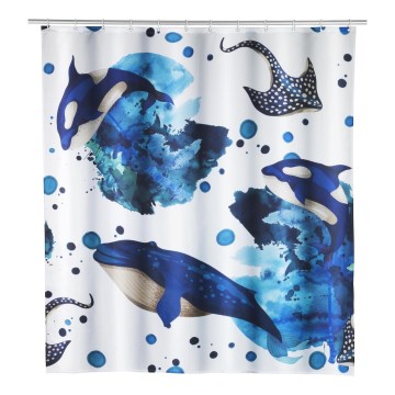 WENKO 25749100 - Duschvorhang AQUARIS 180 x 200 cm, mehrfarbig