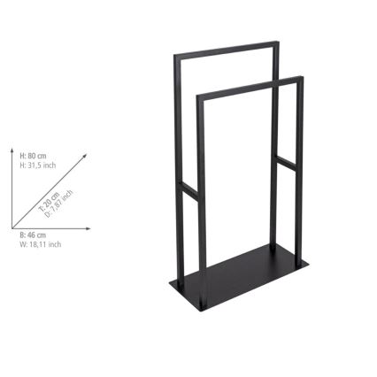 WENKO 26056100 - Handtuchständer RIVALTA 46x80 cm Edelstahl/Schwarz