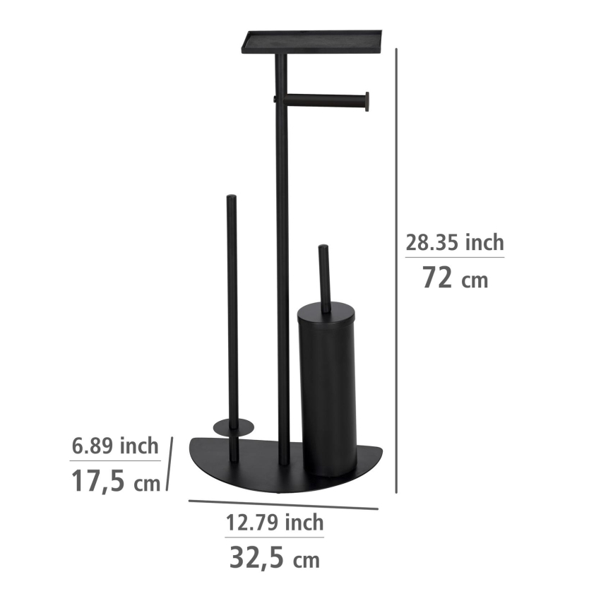 WENKO 26060100 - WC-Set COSENZA 32,5 x 72 cm schwarz