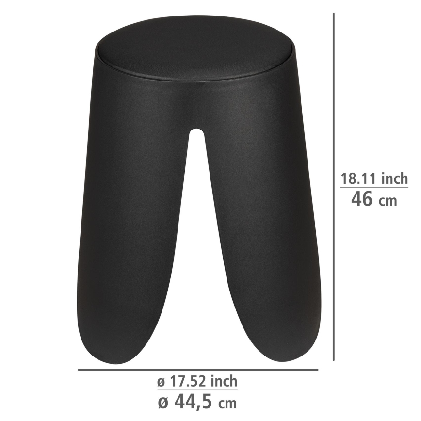 WENKO 26087100 - Hocker COMISO 44,5 x 46 cm, schwarz