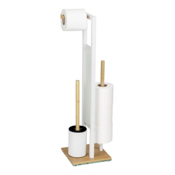 WENKO 26214100 - WC-Set RIVALTA 18x70 cm braun/weiß