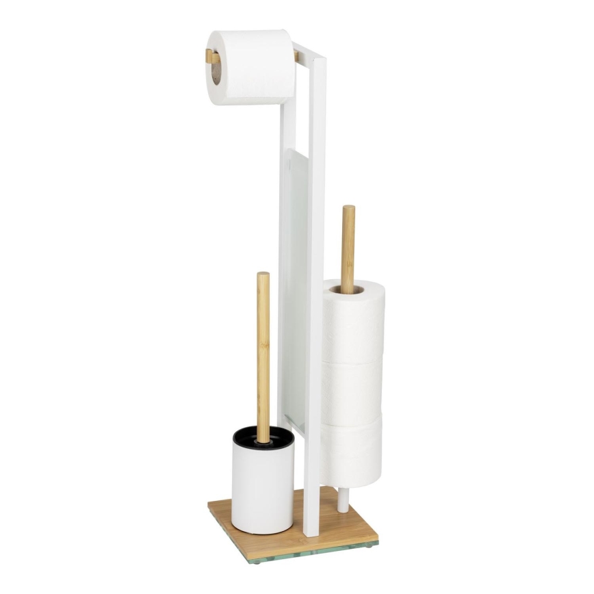 WENKO 26214100 - WC-Set RIVALTA 18x70 cm braun/weiß