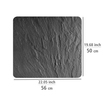 WENKO 2712984500 - Abdeckplatte NEUTRAL 56x50 cm schwarz/transparent