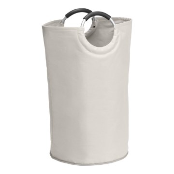 WENKO 3440001100 - Wäschekorb STONE 38x72 cm Beige/Silber/Schwarz