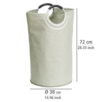 WENKO 3440001100 - Wäschekorb STONE 38x72 cm Beige/Silber/Schwarz