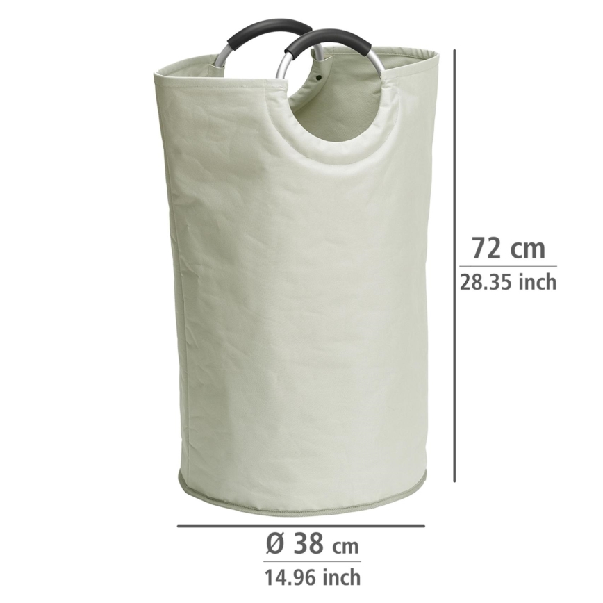 WENKO 3440001100 - Wäschekorb STONE 38x72 cm Beige/Silber/Schwarz