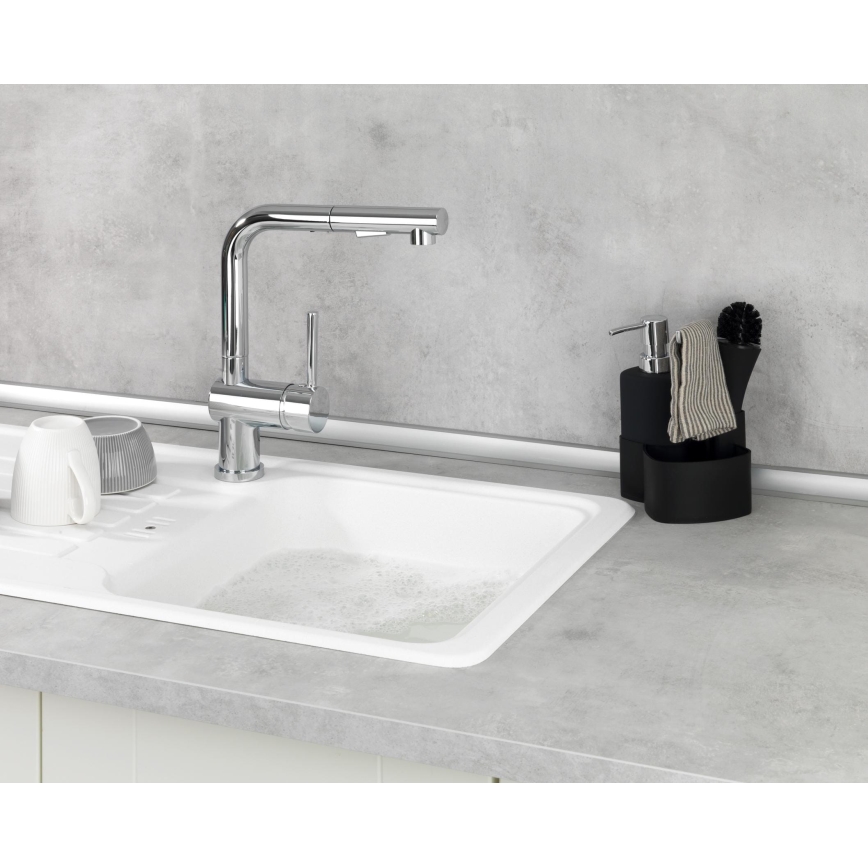 WENKO 3620127800 - Waschset EMPIRE 11x19 cm schwarz/silber