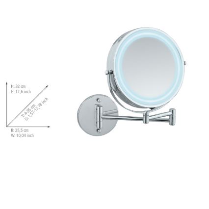 WENKO 3656530100 - Spiegel POWER-LOC 25,5x32 cm glänzender Chrom