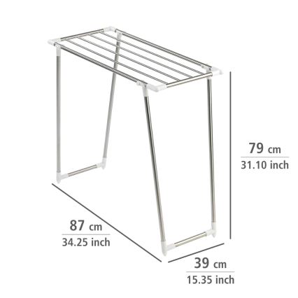 WENKO 3774020100 - Wäscheständer PROFI SINGLE 87x79 cm Edelstahl/silber/weiß