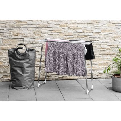 WENKO 3774020100 - Wäscheständer PROFI SINGLE 87x79 cm Edelstahl/silber/weiß