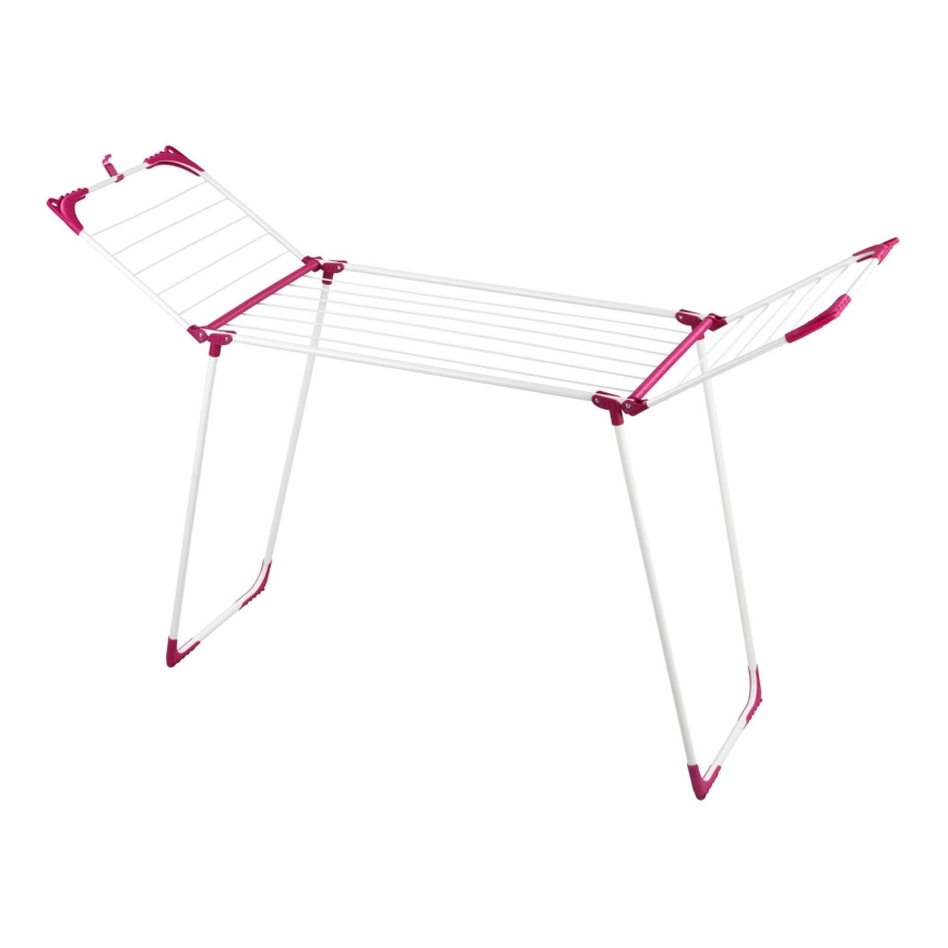 WENKO 3774021100 - Wäscheständer SUMMER DRY 153x76 cm weiß/rosa