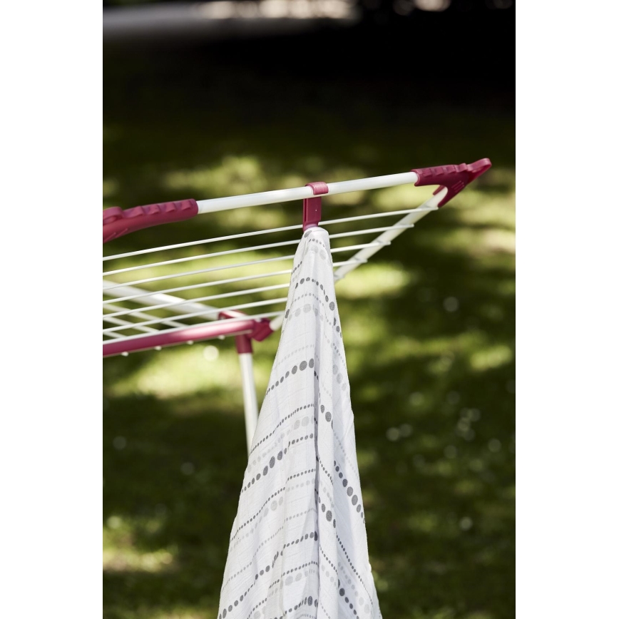 WENKO 3774021100 - Wäscheständer SUMMER DRY 153x76 cm weiß/rosa