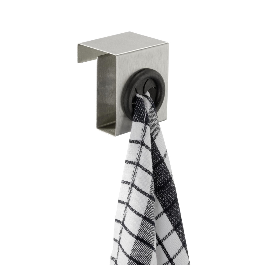 WENKO 4368060100 - Haken PUSH 5x6 cm silber/schwarz