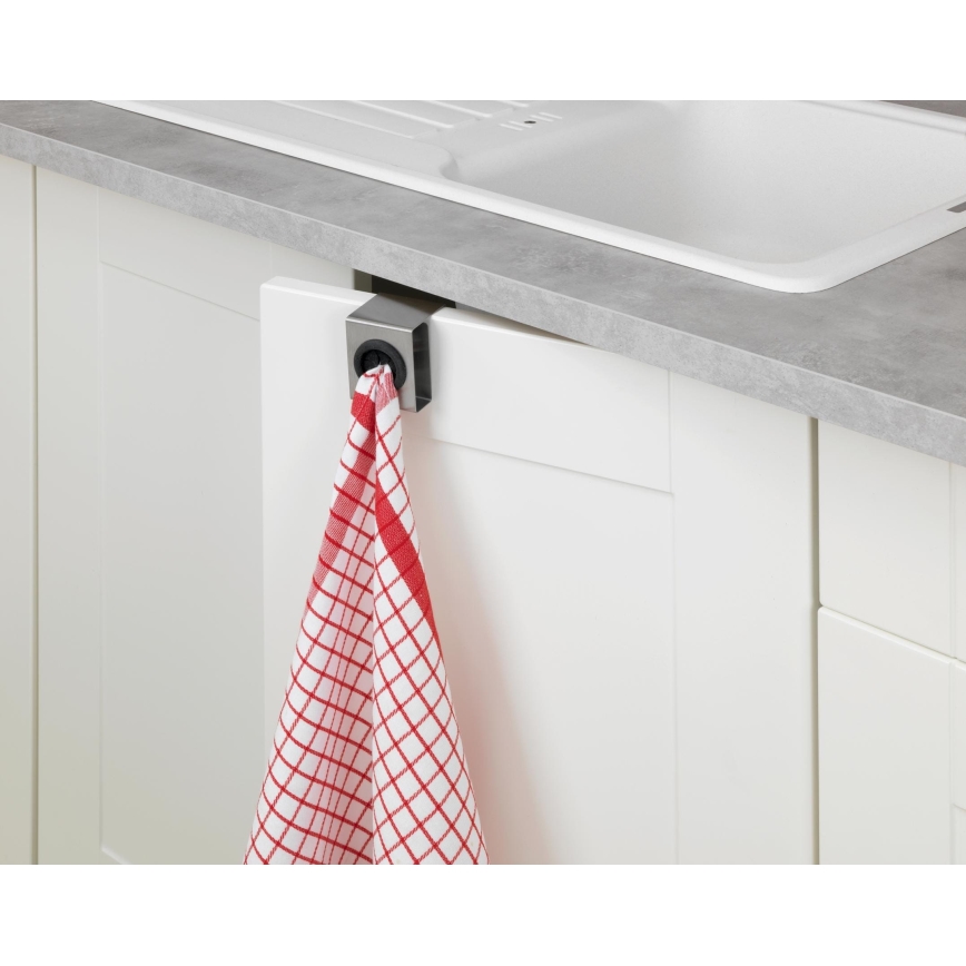 WENKO 4368060100 - Haken PUSH 5x6 cm silber/schwarz